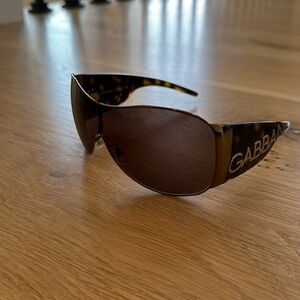 Dolce & Gabbana Oversized Brown Tortoise Shield Sunglasses